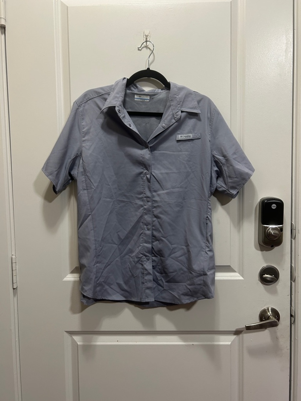 Columbia Men's Short Sleeve Button Shirt - Light Blue
